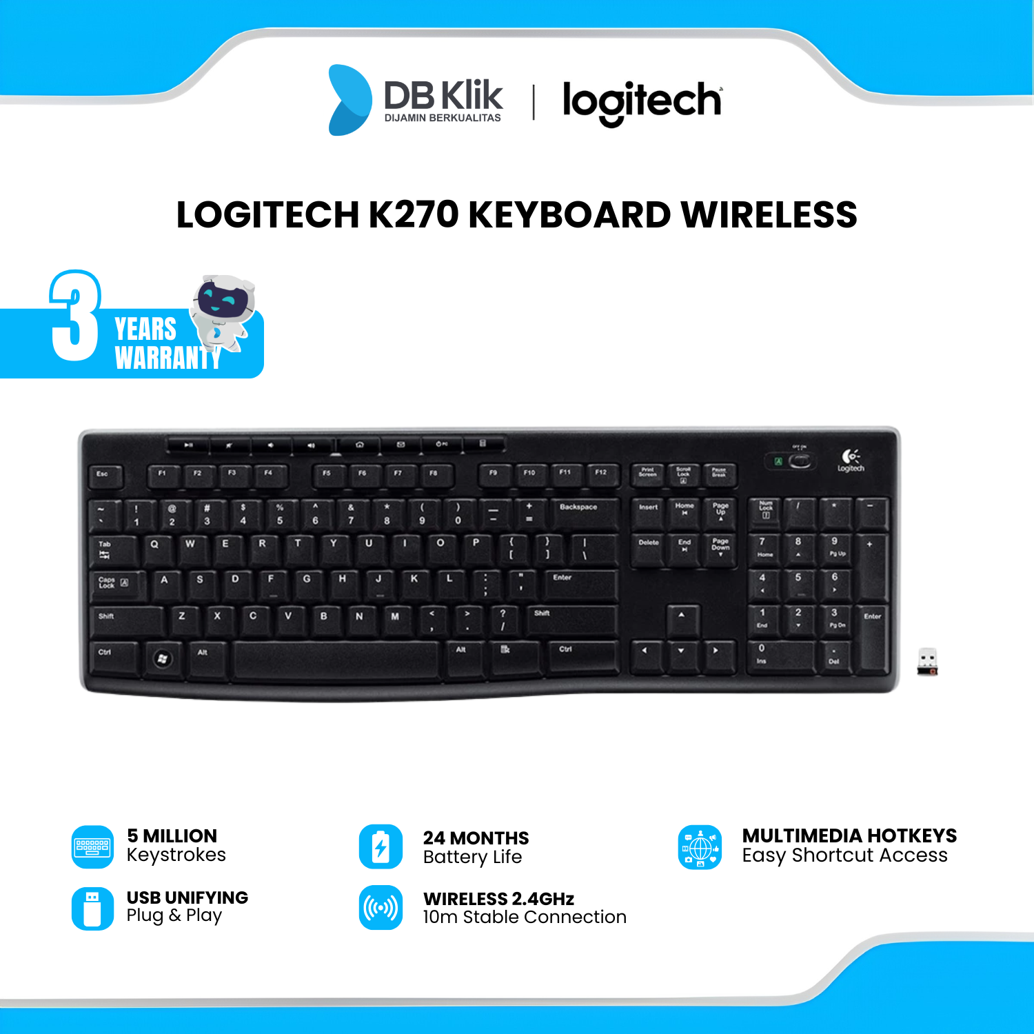 Keyboard Logitech Wireless K270