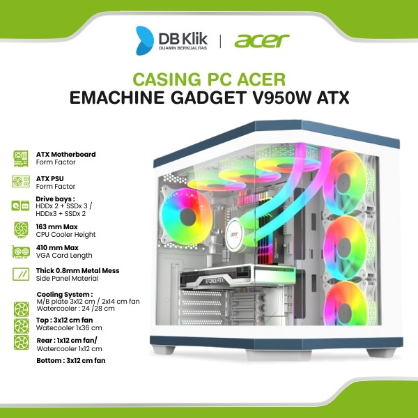 Casing PC Acer Emachine Gadget V950W Atx White - V950