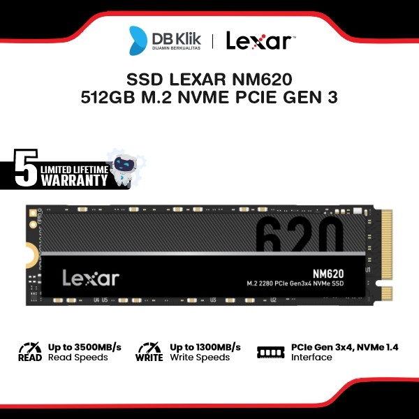SSD LEXAR NM620 512GB M.2 NVMe PCIe Gen 3