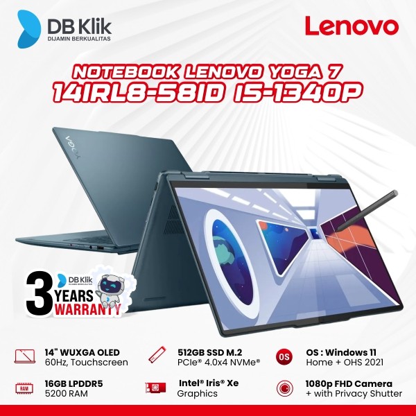 Notebook Lenovo Yoga 7 14IRL8-58ID i5-1340P 16/512GB 14" Win Ohs Touch