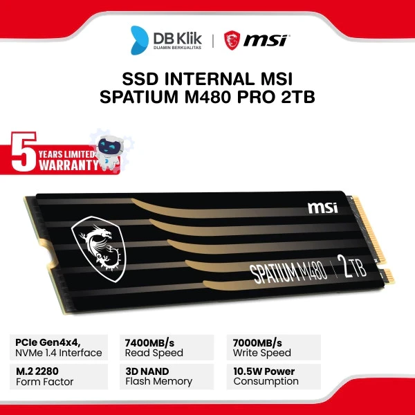 SSD MSI SPATIUM M480 PRO 2TB M.2 NVMe PCIe Gen 4