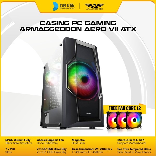 Casing PC Armaggeddon Aero VII ATX+ Include Fan Core 12