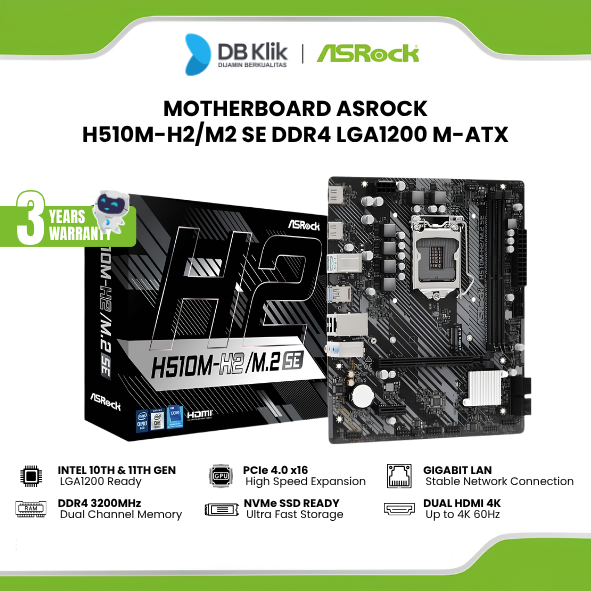 Motherboard ASROCK H510M-H2/M2 SE DDR4 LGA1200 M-ATX [Box Damage]