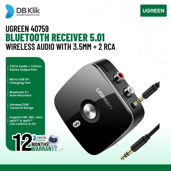 Audio Receiver UGreen CM106 Bluetooth 5.1 APTX Aux 3.5mm RCA (40759)