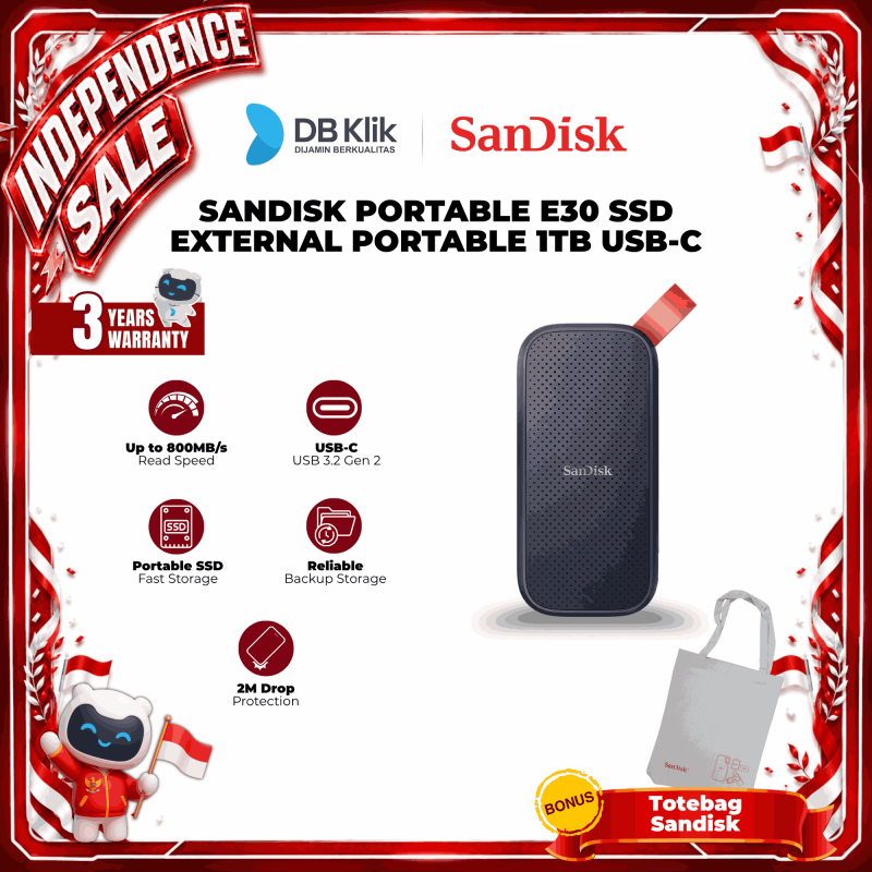 SSD External Sandisk Portable E30 1TB 800MB/s SDSSDE30-1T00-G26