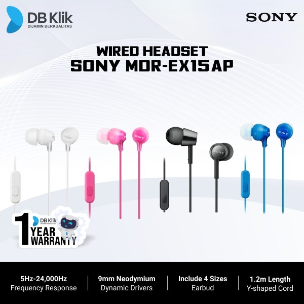 Earphone SONY MDR-EX15AP Wired in Ear with Mic