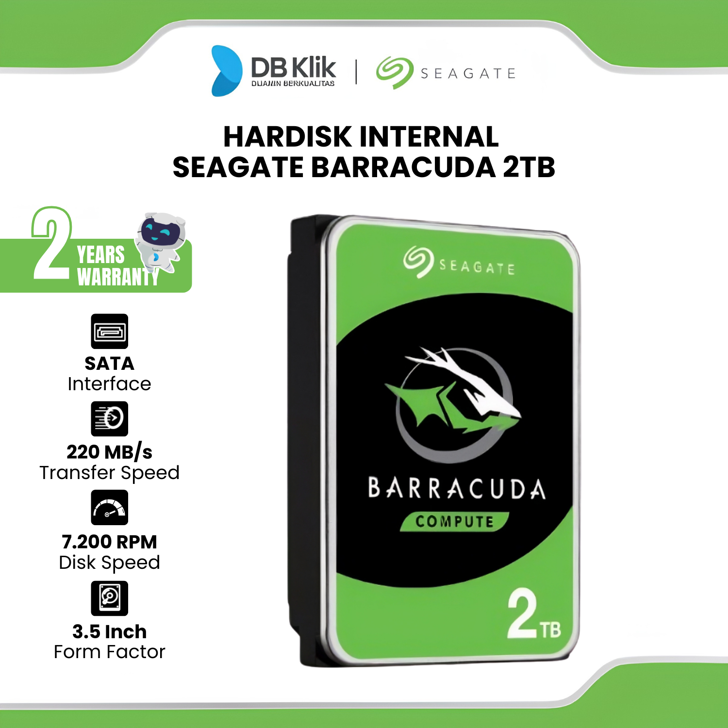 Hardisk Internal Seagate Barracuda 2TB SATA