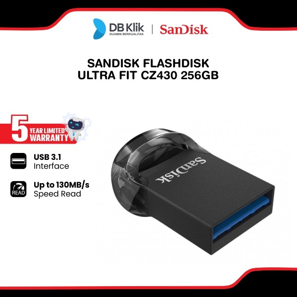 Flashdisk SanDisk Ultra Fit CZ430 256GB USB 3.1 (SDCZ430-256G-G46)