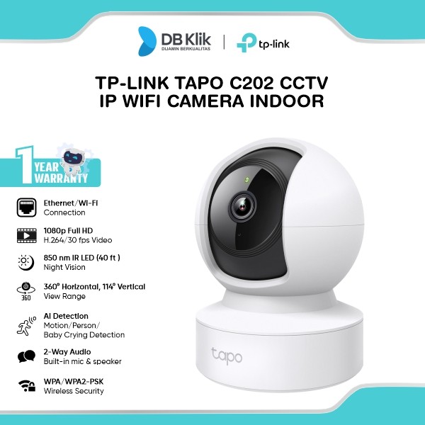 TP-Link Tapo C202 CCTV IP WIFI Camera 1080p FHD 2MP Indoor