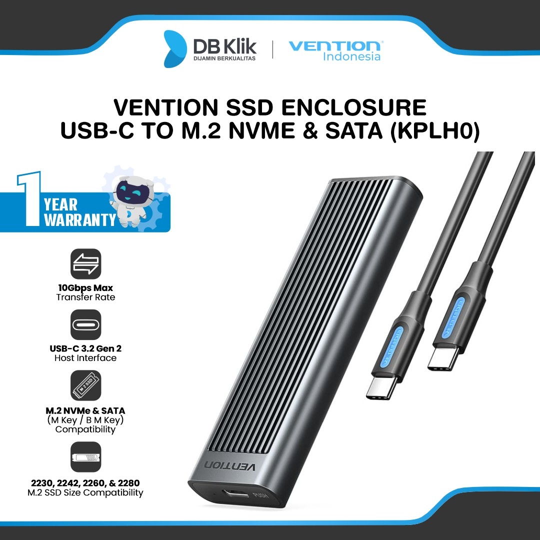 Vention SSD Enclosure USB-C to M.2 NVMe & SATA (KPLH0)
