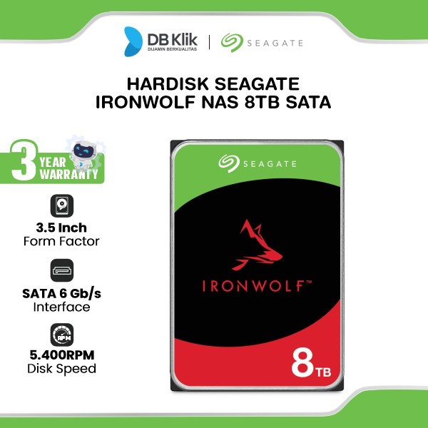 HARDISK SEAGATE IronWolf NAS 8TB SATA