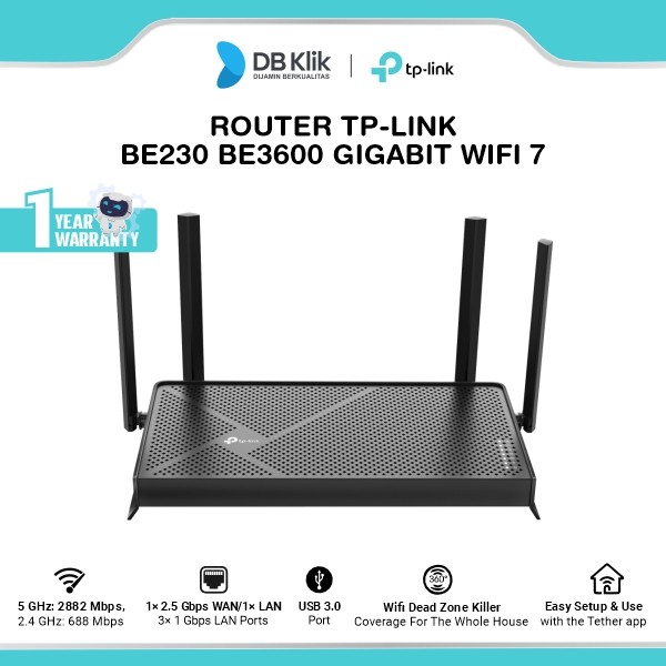 Router TP-Link BE230 BE3600 Dual-Band Gigabit WIFI 7