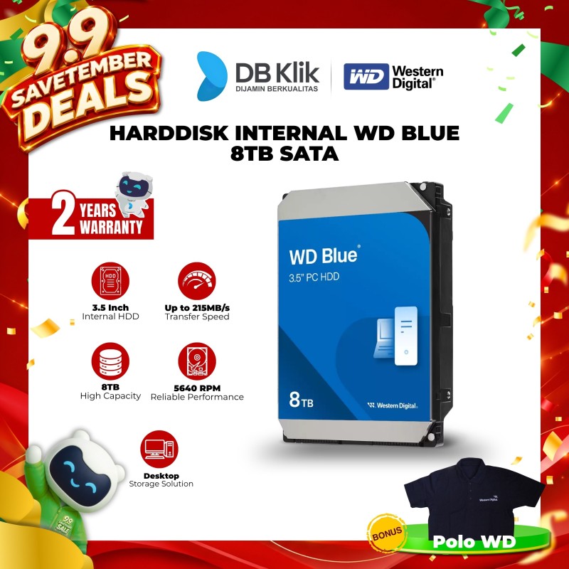 Hardisk WD BLUE 8TB 3.5 Inch SATA