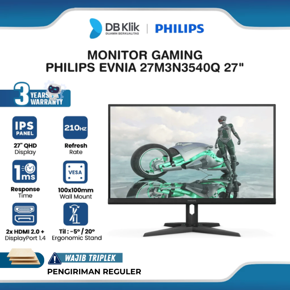 Philips Evnia 27M3N3540Q Monitor Gaming 27" IPS 2K QHD 200Hz 1ms Adaptive-Sync HDR10 HDMI DP