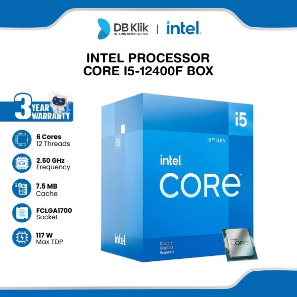 Processor Intel Core I5-12400F Box 2.5GHz LGA1700 - Intel I5 12400F