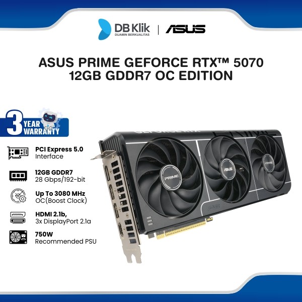 VGA Card ASUS PRIME GeForce RTX 5070 12GB OC Edition GDDR7 HDMI DP - VGA RTX 5070