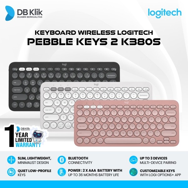 Keyboard Logitech K380s Pebble Keys 2 Wireless Bluetooth Multi Device