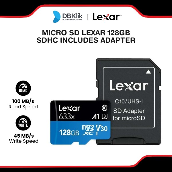 Micro SD Lexar 128GB High Performance SDHC UHS-I ADA BL 633X Includes Adapter