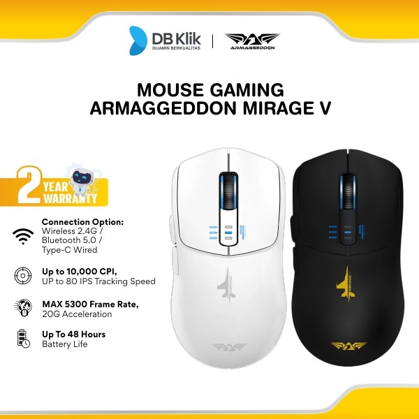 Mouse Gaming Armaggeddon Mirage V 10000 CPI Wired Wireless Bluetooth Rechargeable