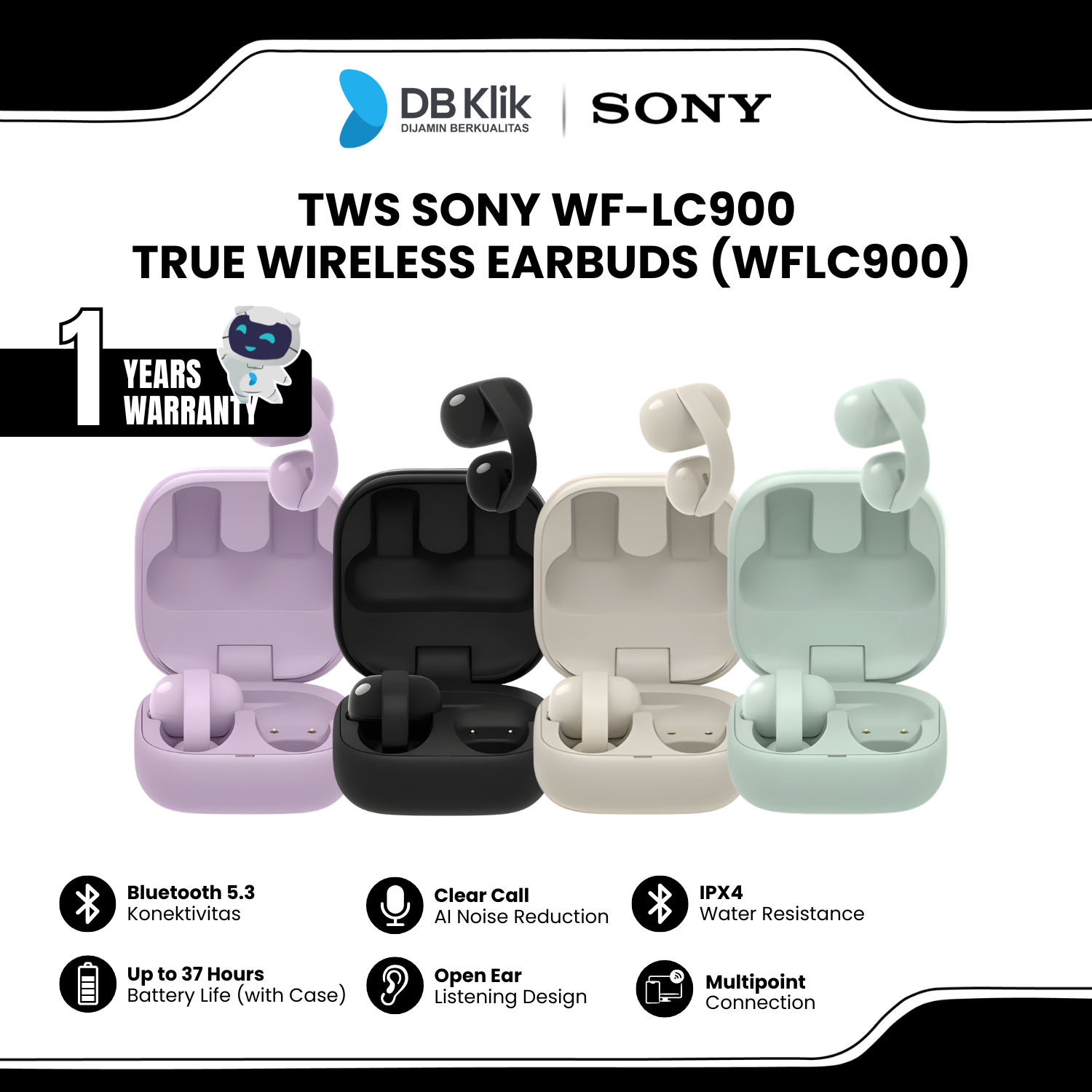 TWS SONY WF-LC900 True Wireless Earbuds (WFLC900)