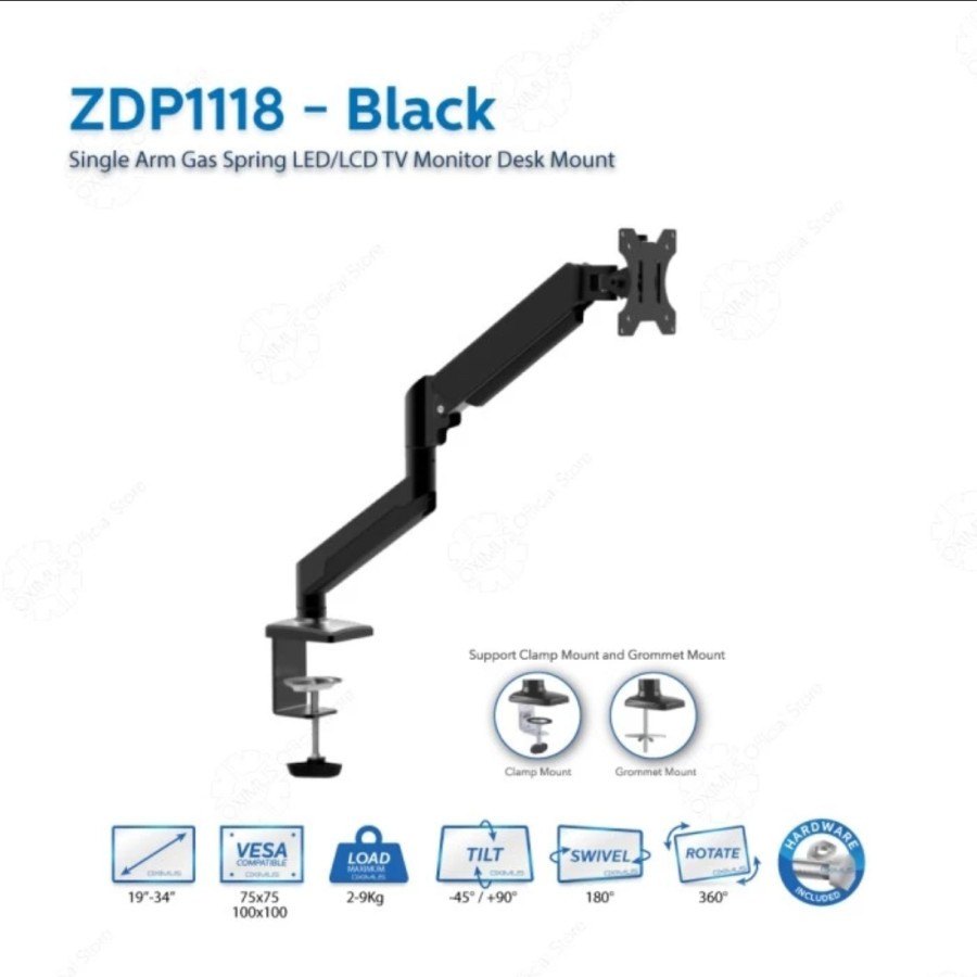 Bracket Monitor Oximus ZDP1118B Tilt Swivel - ZDP 1118B